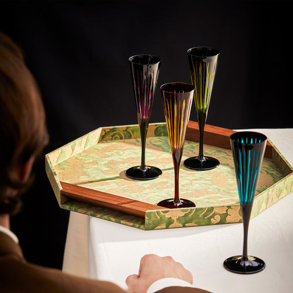 Prism Champagne Flutes - Assorted (Set of 4)