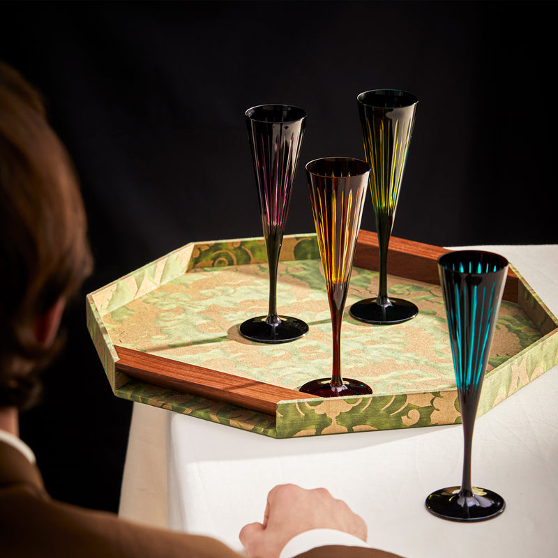 Prism Champagne Flutes - Amber (Set of 4)