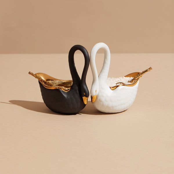 Swan Salt Cellar - Black