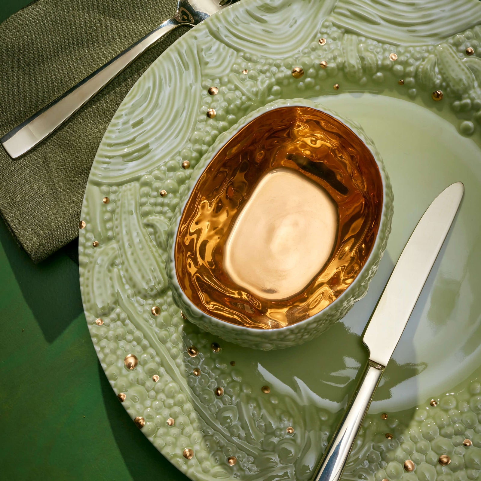 Haas Mojave Desert Bowl - Small - Matcha + Gold - L'OBJET