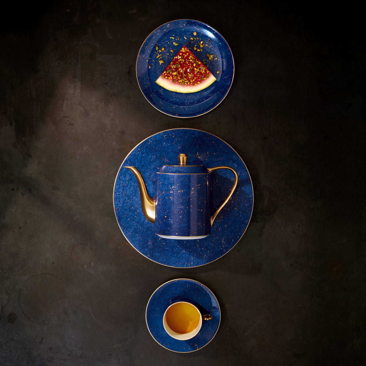 Lapis Tea Cup + Saucer - Blue - L'OBJET