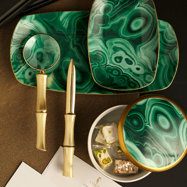 Malachite Rectangular Tray - Small