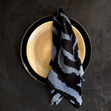 Linen Sateen Tiger Napkins - Blue (Set of 4)