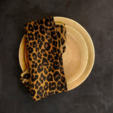 Linen Sateen Leopard Napkins - Natural (Set of 4) - L'OBJET