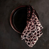 Linen Sateen Leopard Napkins - Pink (Set of 4) - L'OBJET