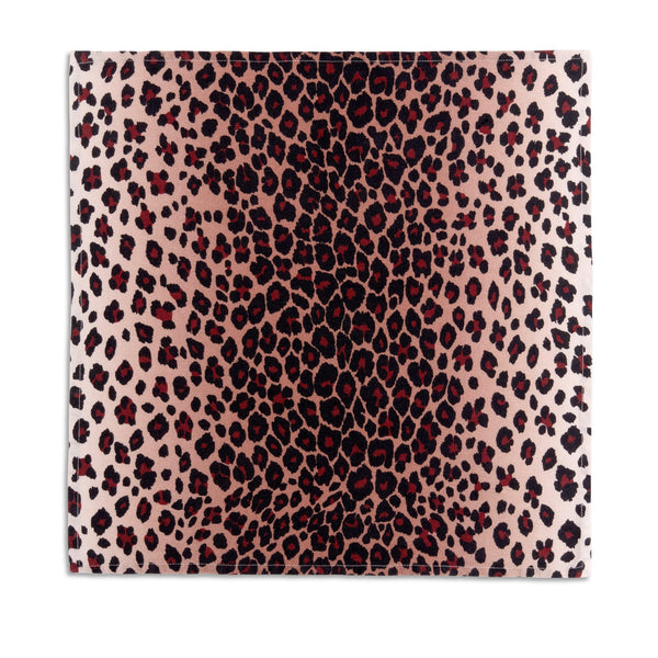 Linen Sateen Leopard Napkins - Pink (Set of 4) - L'OBJET