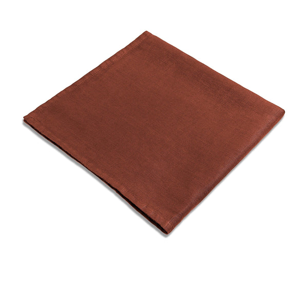 Brick Linen Sateen Napkins - Hand-Crafted Linen Woven Textile - Luxurious & Intricate Soft Sateen Napkins