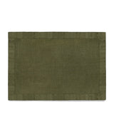 Olive Linen Sateen Placemats - Hand-Crafted Linen Woven Textile - Luxurious & Intricate Soft Sateen Placemats