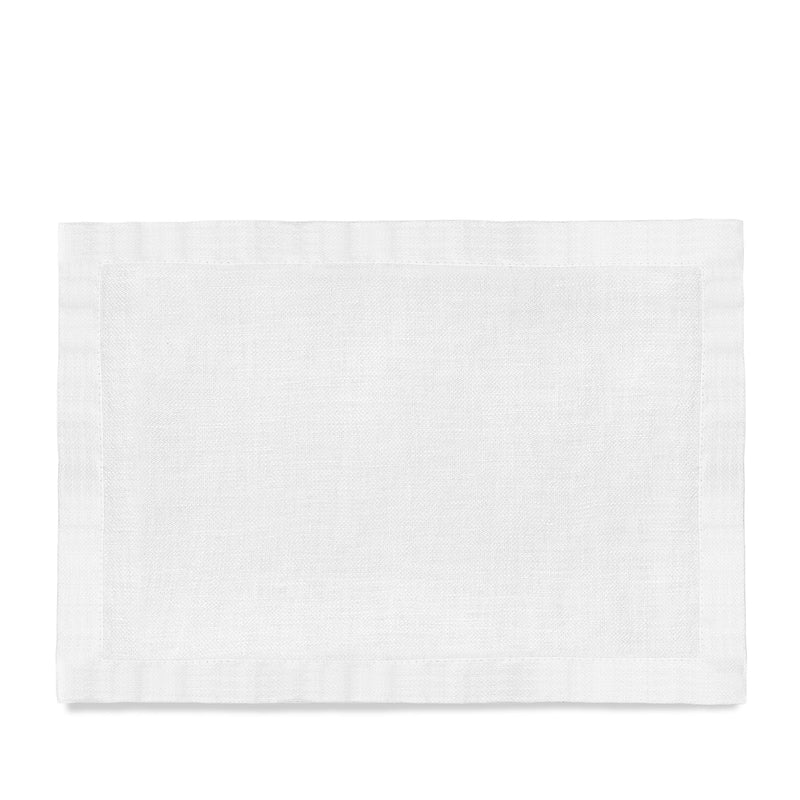 White Linen Sateen Placemats - Hand-Crafted Linen Woven Textile - Luxurious & Intricate Soft Sateen Placemats