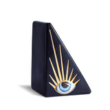 Blue and Gold Lito Bookend - Features a Bold Eye Symbolizing Protection and Awareness