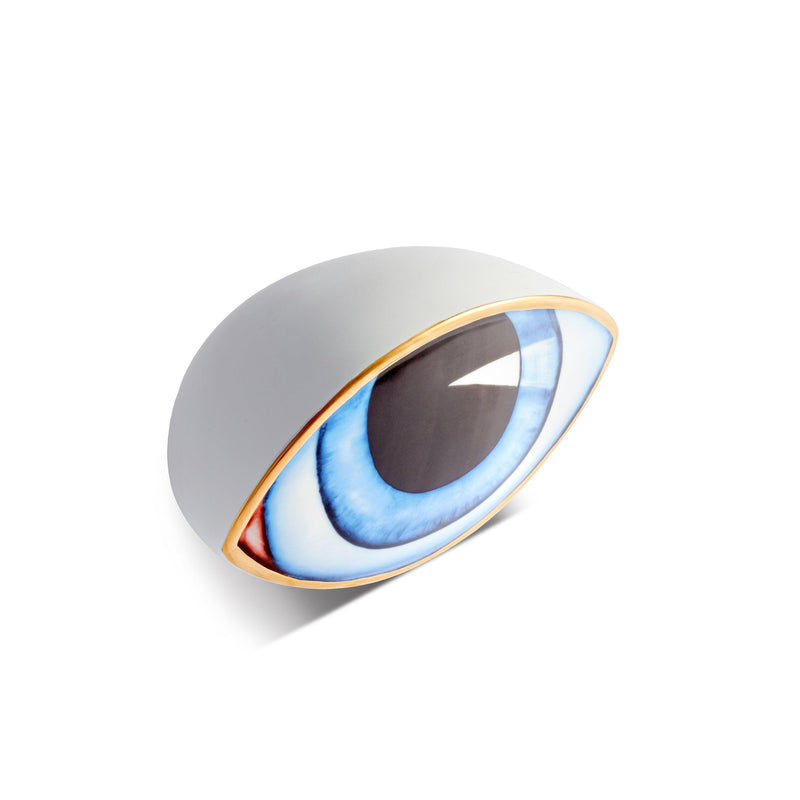 Lito Paperweight by L'OBJET - Features a Bold Eye Symbolizing Protection and Awareness