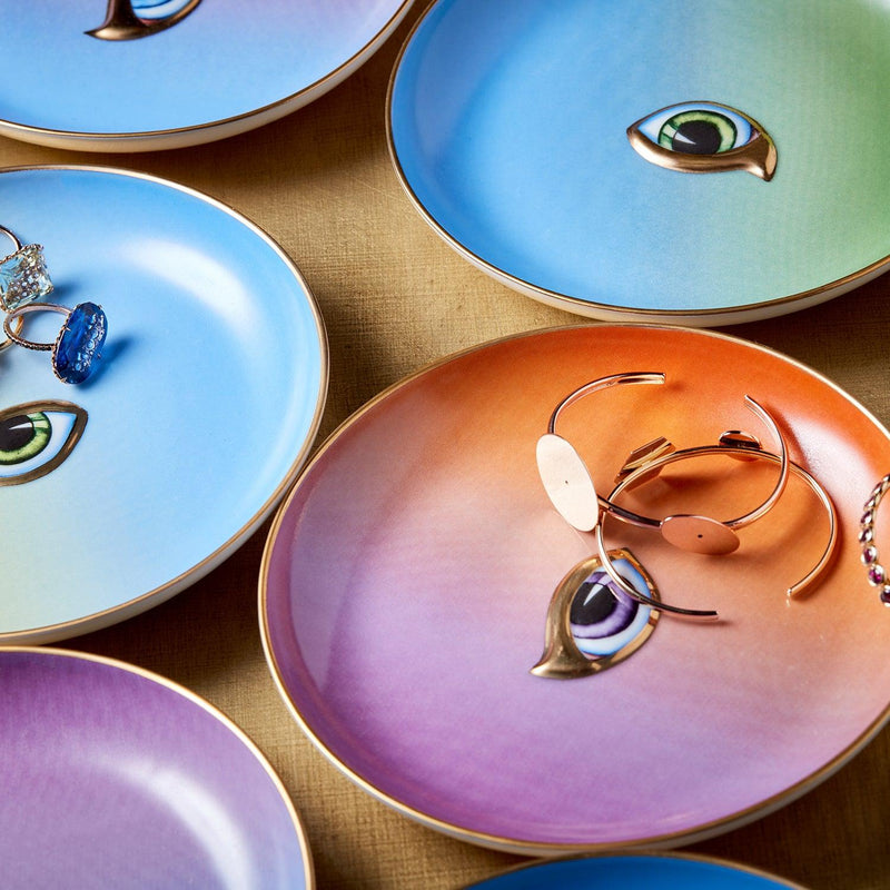 Assorted Lito Plates - Features a Bold Eye Symbolizing Protection and Awareness - Lito Set Highlights Connection