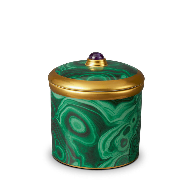 Malachite Candle from L'OBJET - Signature Fragrance - Accented with 24K Gold - Detailed with Subtle Glow and Delicate Features