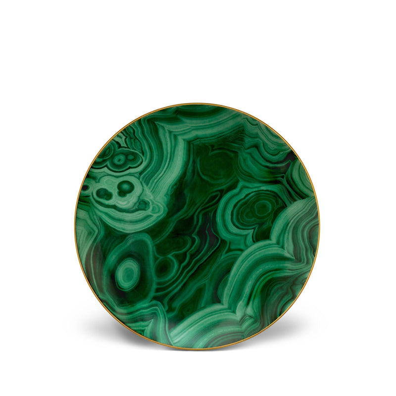 Malachite Dessert Plates in Green - Made of Porcelain and Earthenware - Hand-Gilded with 24K Gold Accent