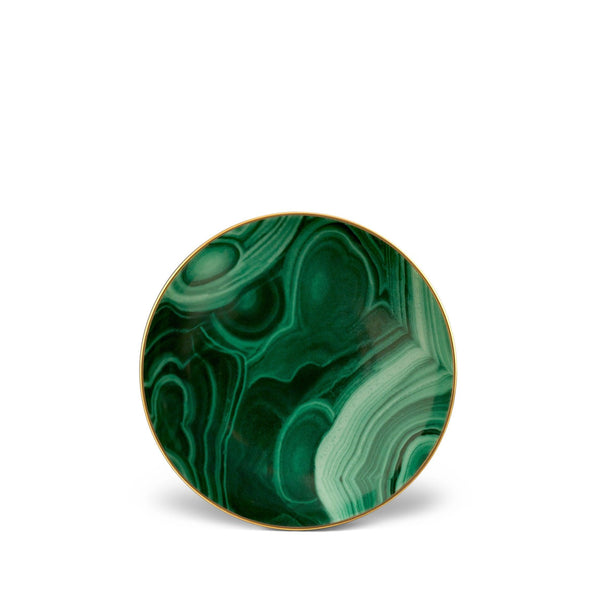 Malachite Small Dish in Green - Made of Porcelain and Earthenware - Hand-Gilded with 24K Gold Accent