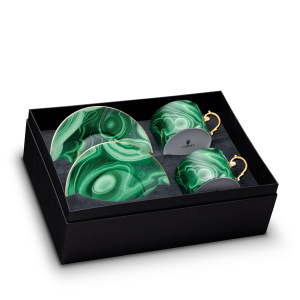 Malachite Tea Cup + Saucer (Set of 2) - L'OBJET