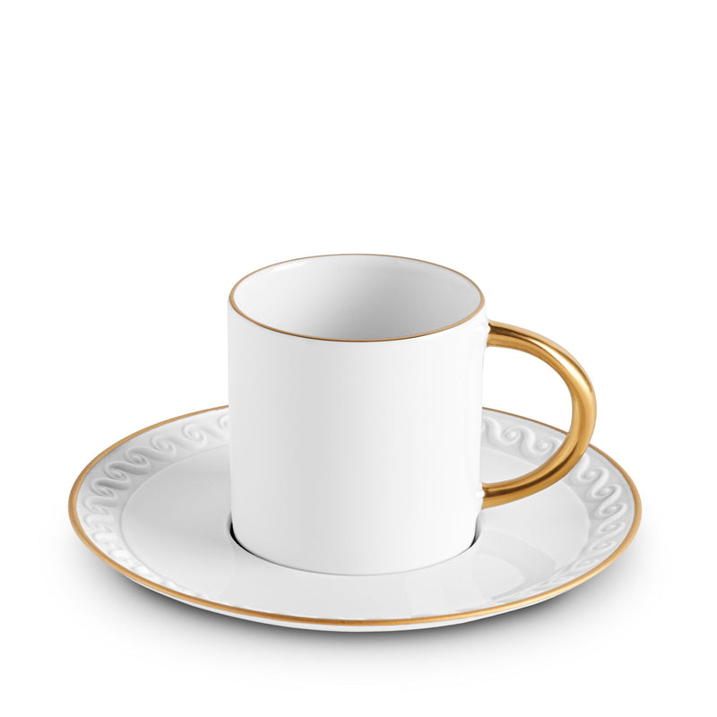 Neptune Espresso Cup + Saucer- Gold - L'OBJET