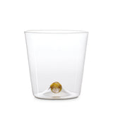 Oro Double Old Fashioned Glass in Gold - Timeless Piece Featuring Signature Orb Wrapped in Crackled Gold Leaf