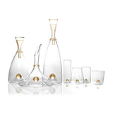 Oro Double Old Fashioned Glass in Gold - Timeless Piece Featuring Signature Orb Wrapped in Crackled Gold Leaf