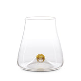 Oro Wine Glass in Gold - Timeless Piece Featuring Signature Orb Wrapped in Crackled Gold Leaf