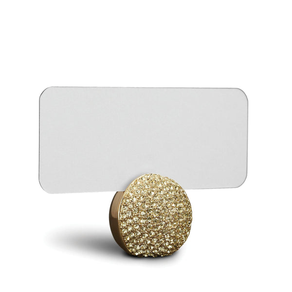 Pave Sphere Place Card Holders in Gold - Modern and Refined with Hand-Crafted Workmanship and Adorned with Intricate & Elegant Details