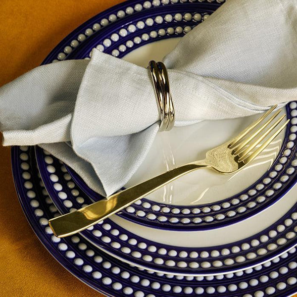 Perlée Bread and Butter Plate in Bleu - Timeless and Sophisticated Dinnerware Crafted from Porcelain and Infused with Detailed Craftsmanship