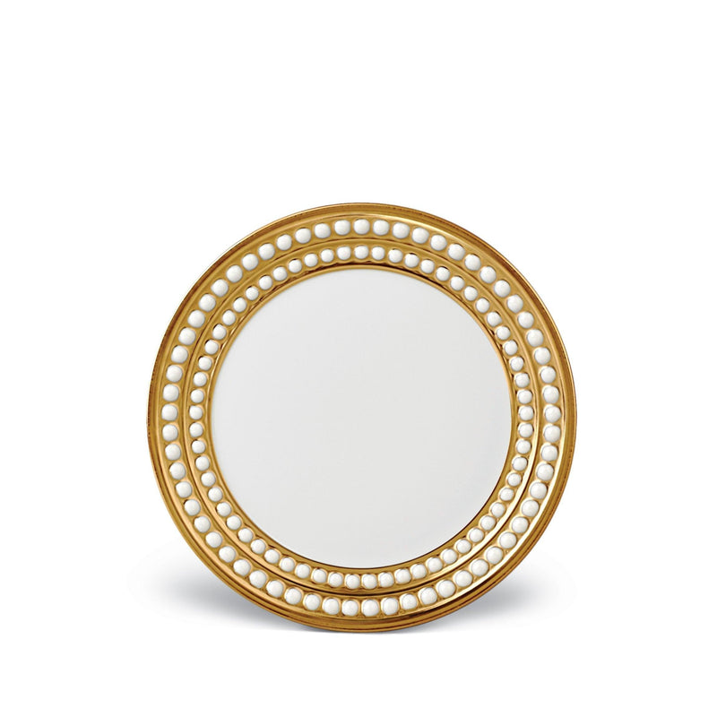 Perlée Bread and Butter Plate in Gold - Timeless and Sophisticated Dinnerware Crafted from Porcelain