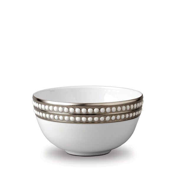 Perlée Cereal Bowl in Platinum - Timeless and Sophisticated Dinnerware Crafted from Porcelain