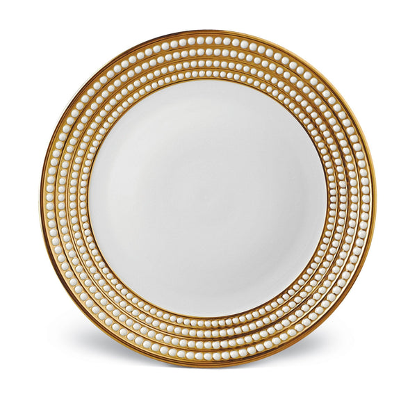 Perlée Charger in Gold - Timeless and Sophisticated Dinnerware Crafted from Porcelain and Infused with Detailed Craftsmanship