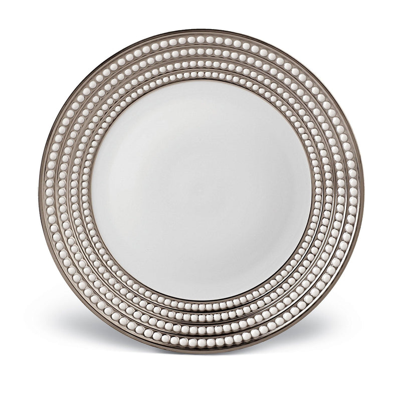 Perlée Charger in Platinum - Timeless and Sophisticated Dinnerware Crafted from Porcelain and Infused with Detailed Craftsmanship