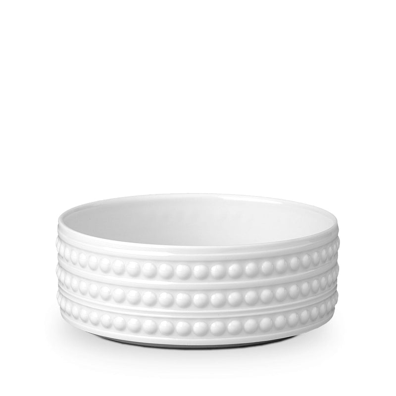 Medium Perlée Deep Bowl in White - Timeless and Sophisticated Dinnerware Crafted from Porcelain