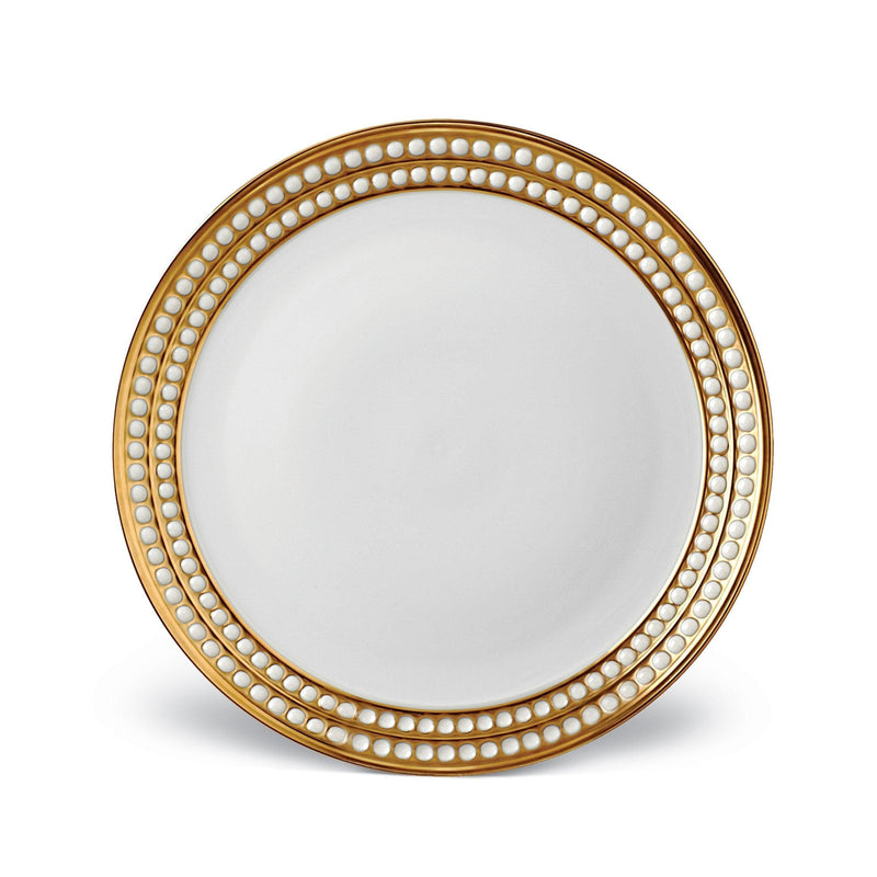 Perlée Dinner Plate in Gold - Timeless and Sophisticated Dinnerware Crafted from Porcelain and Infused with Detailed Craftsmanship