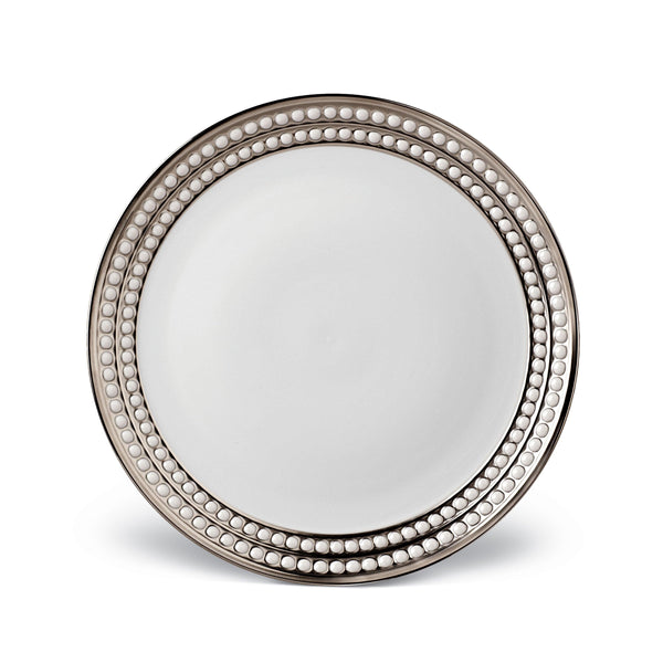 Perlée Dinner Plate in Platinum - Timeless and Sophisticated Dinnerware Crafted from Porcelain and Infused with Detailed Craftsmanship