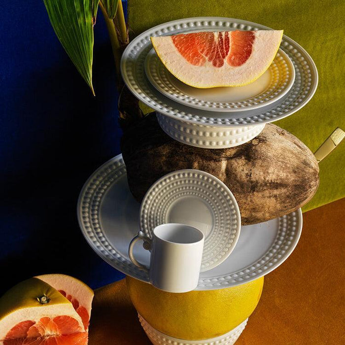 Perlée Espresso Cup + Saucer - White - L'OBJET