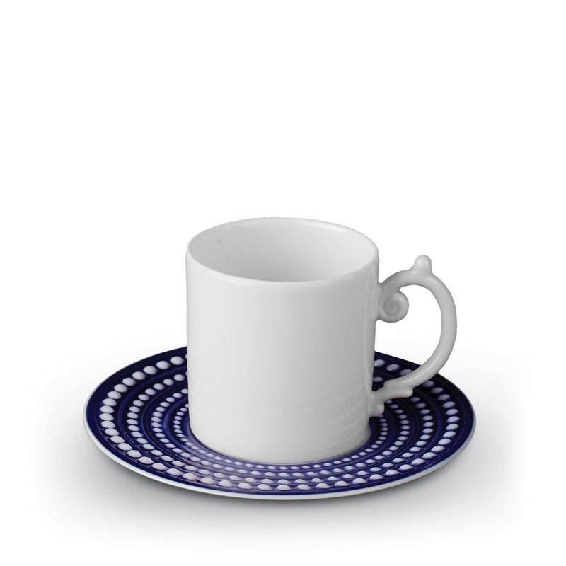 Perlée Espresso Cup and Saucer in Bleu - Timeless and Sophisticated Dinnerware Crafted from Porcelain