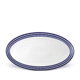 Large Perlée Oval Platter in Bleu - Timeless and Sophisticated Dinnerware Crafted from Porcelain and Infused with Detailed Craftsmanship