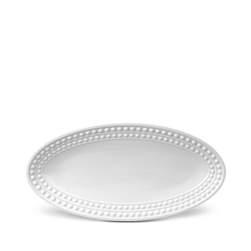 Small Perlée Oval Platter in White - Timeless and Sophisticated Dinnerware Crafted from Porcelain