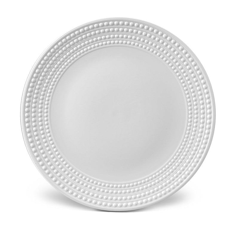 Perlée Round Platter in White - Timeless and Sophisticated Dinnerware Crafted from Porcelain and Infused with Detailed Craftsmanship