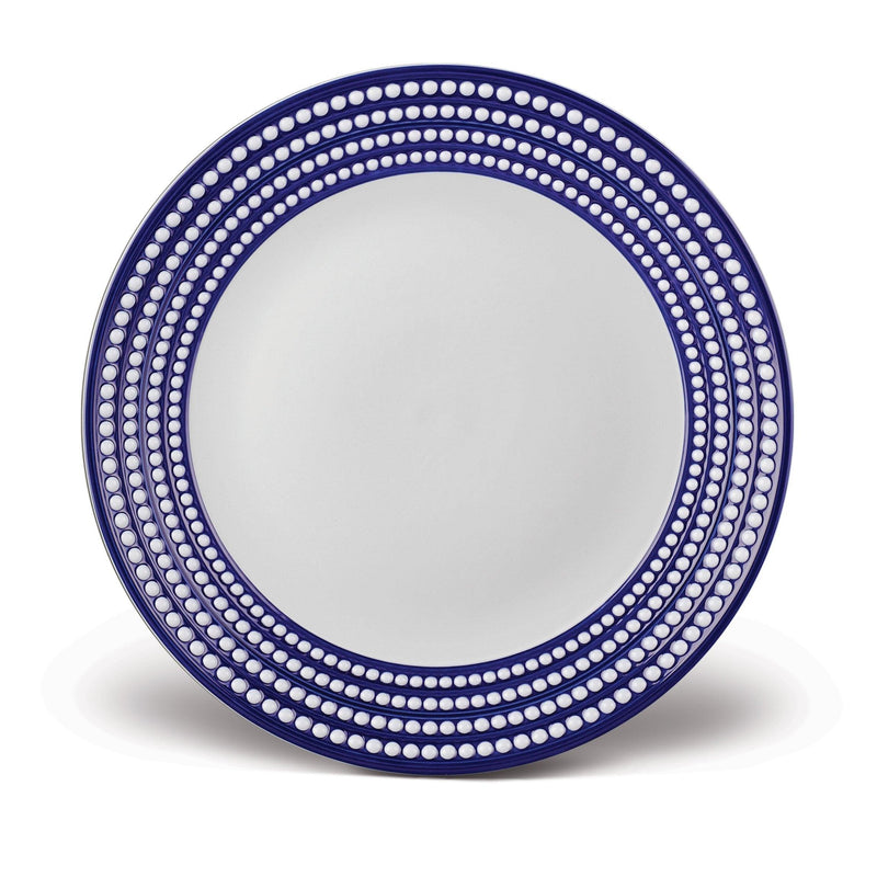 Perlée Round Platter in Bleu - Timeless and Sophisticated Dinnerware Crafted from Porcelain and Infused with Detailed Craftsmanship