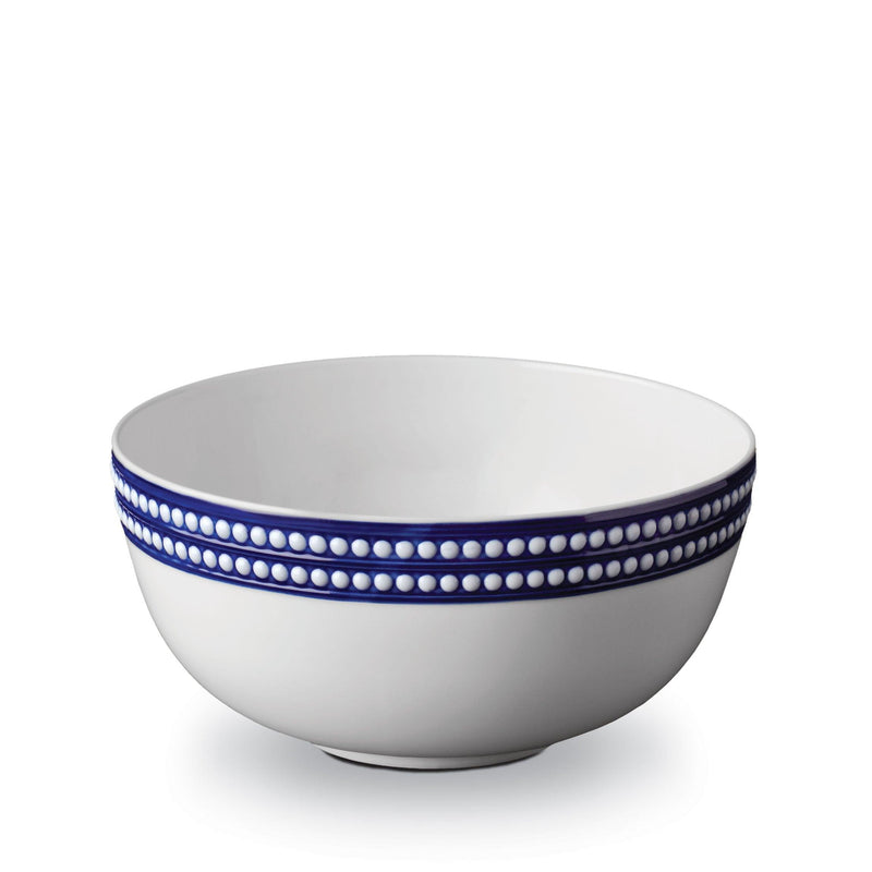 Large Perlée Serving Bowl in Bleu - Timeless and Sophisticated Dinnerware Crafted from Porcelain and Infused with Detailed Craftsmanship