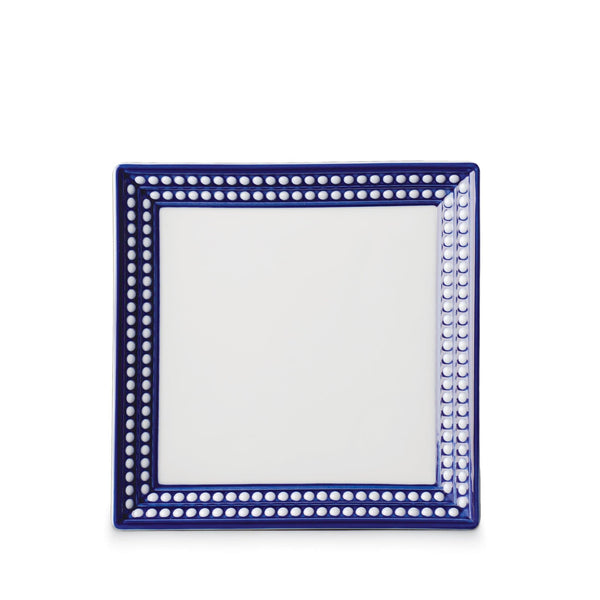 Small Perlée Square Tray in Bleu - Timeless and Sophisticated Dinnerware Crafted from Porcelain and Infused with Detailed Craftsmanship