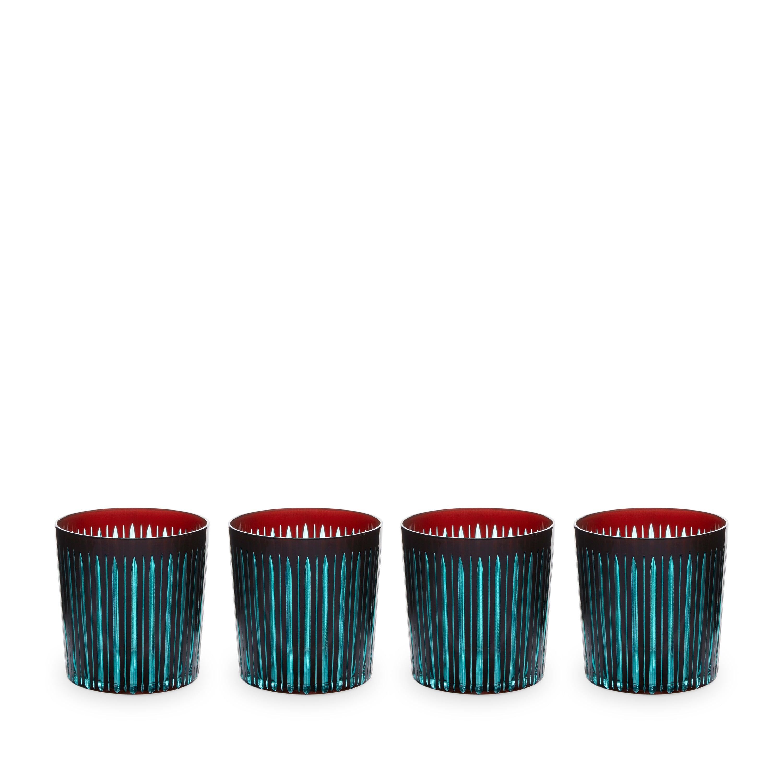 Prism Double Old Fashioned Glasses-Bordeaux (Set of 4)