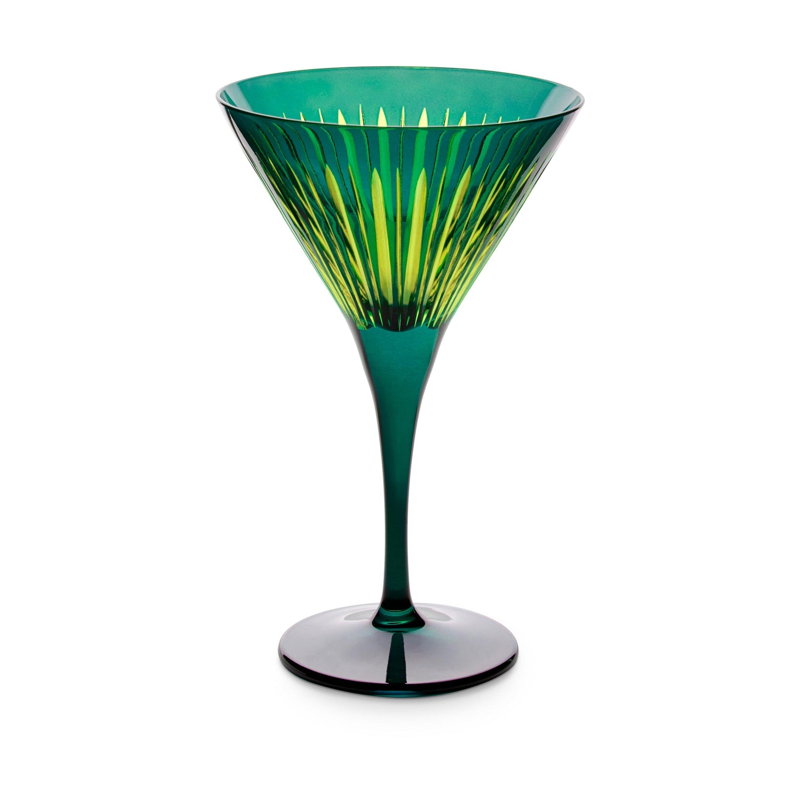 green wine glasses Prism Martini Glasses
