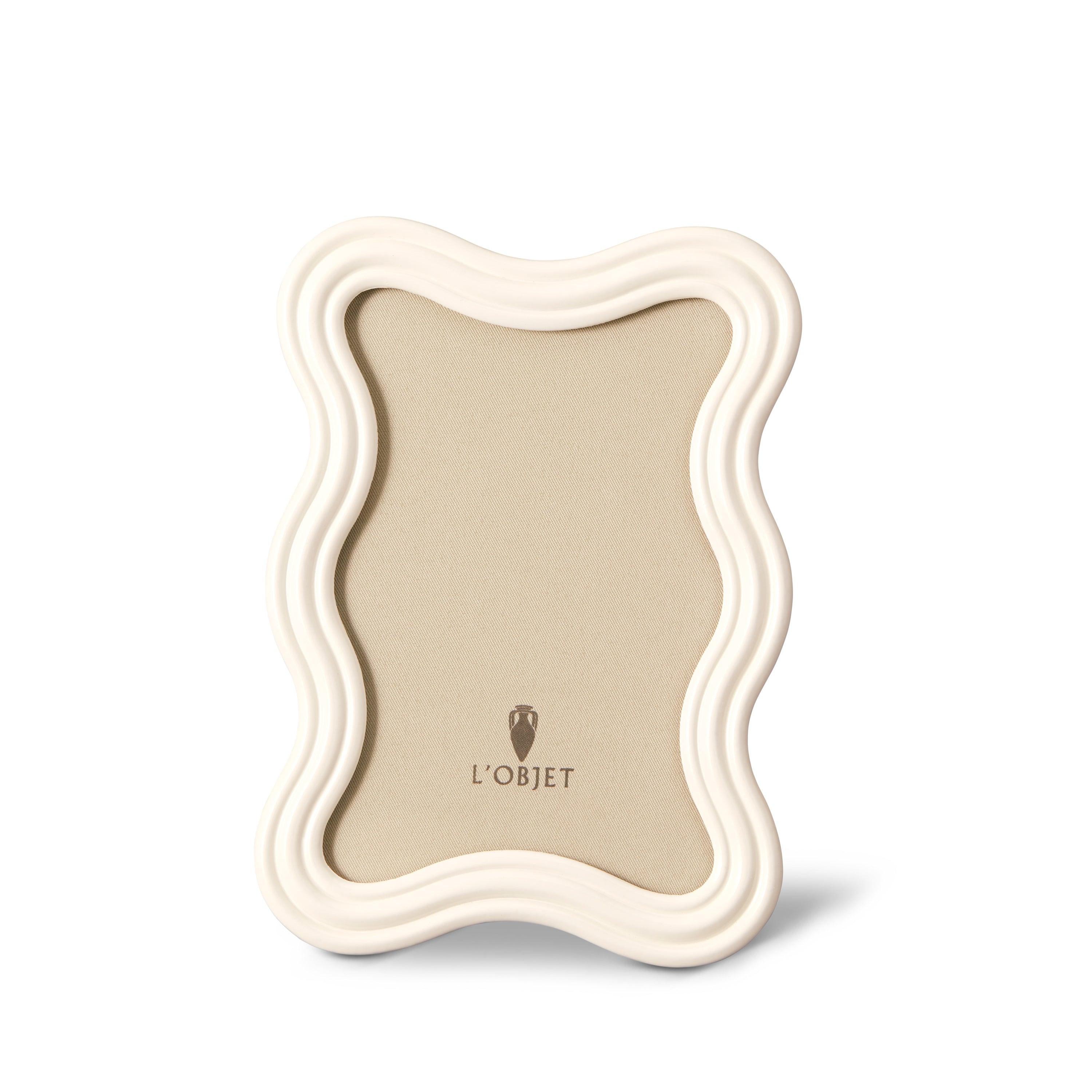 L'Objet White Enamel Ripple Frame