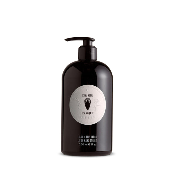 Apothecary Rose Noire Hand and Body Lotion - Black Glass Pump Bottle - Fragrant Lotion with Hydrating Elements