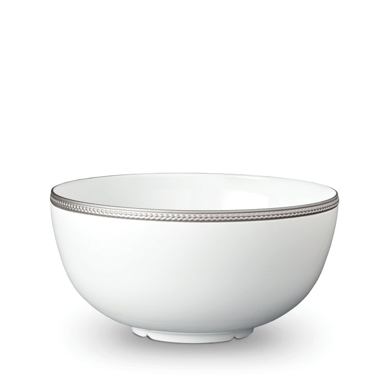 Large Soie Tresse Bowl in Platinum - Classic Yet Modern Design Made of Porcelain Creates a Contemporary Look on an Ancient Shape