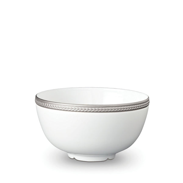 Medium Soie Tresse Cereal Bowl in Platinum - Classic Yet Modern Design Made of Porcelain
