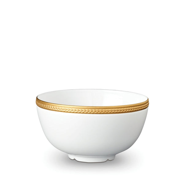 Medium Soie Tresse Cereal Bowl in Gold - Classic Yet Modern Design Made of Porcelain Creates a Contemporary Look on an Ancient Shape