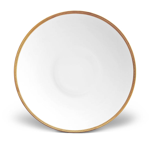 Large Soie Tresse Coupe Bowl in Gold - Classic Yet Modern Design Made of Porcelain Creates a Contemporary Look on an Ancient Shape