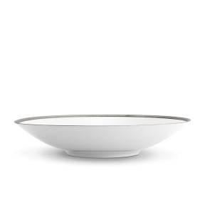 Large Soie Tresse Coupe Bowl in Platinum - Classic Yet Modern Design Made of Porcelain Creates a Contemporary Look on an Ancient Shape
